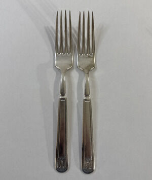 Vintage Holmes & Edwards Inlaid Silver Plate - 2 Dinner Forks - Century 1923